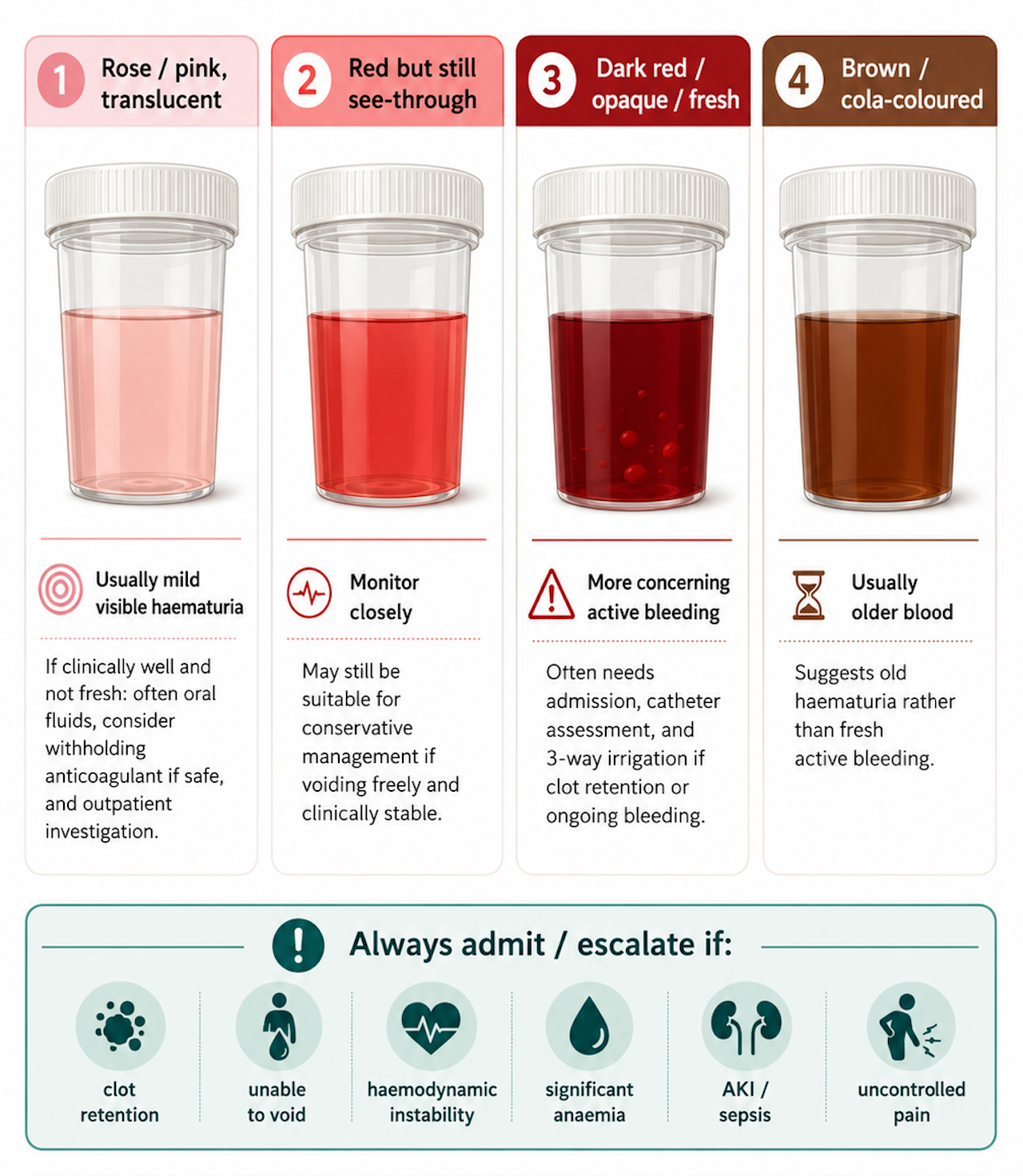 Grades of visible haematuria